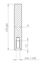 Stift Edelstahl, 1 x Innengewinde, 1 x flach zum Anschweißen, V2A