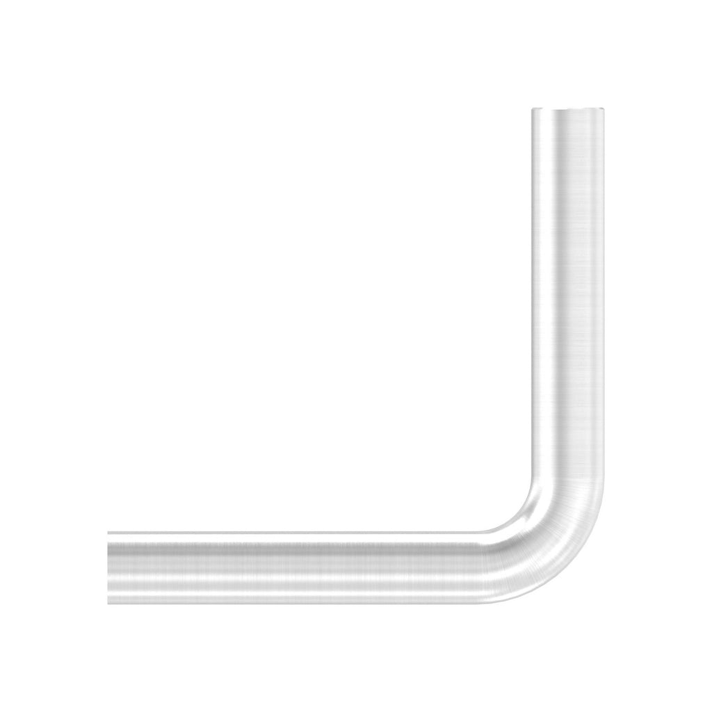 Bügel Edelstahl, 90° gebogen, 1 x Innengewinde, 1 x flach zum Anschweißen, V2A / V4A