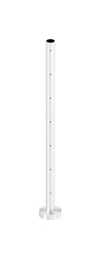 Edelstahlpfosten zur Bodenmontage, Länge 880 mm, 7 x M6 Fließformgewinde, V2A