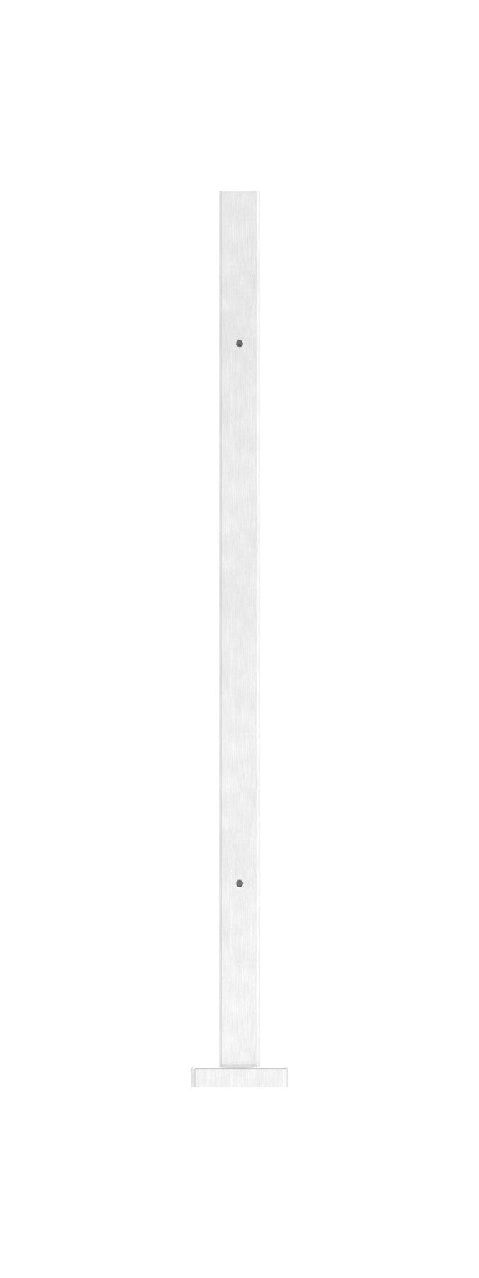 Edelstahlpfosten zur Bodenmontage, Länge 880mm, 4 x M8 Fließformgewinde, 90° versetzt, V2A