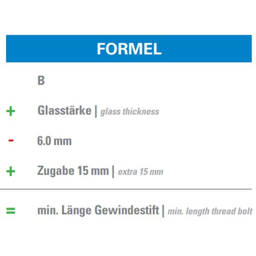 Glaspunkthalter Ø 62 mm selbst zusammenstellen, Unterteil, V2A