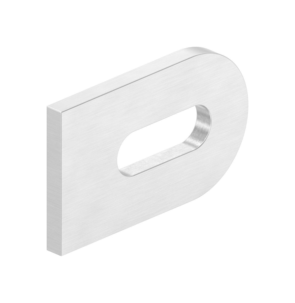 Edelstahl Anschweißlasche 50 x 30 x 4 / 6 mm, geschliffen, mit Langloch, V2A