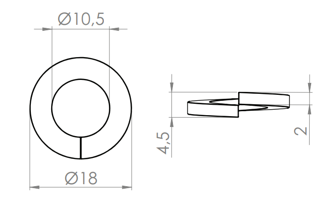 Edelstahl Federring für Wandhalter SW10828, V2A