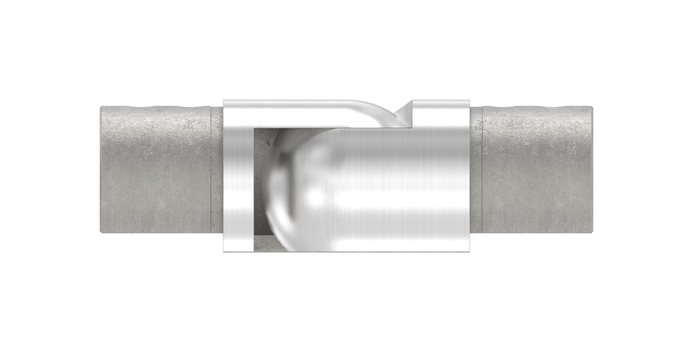 flexibler Verbinder für Rund-Nutrohr, seitwärts 90-180°, V4A