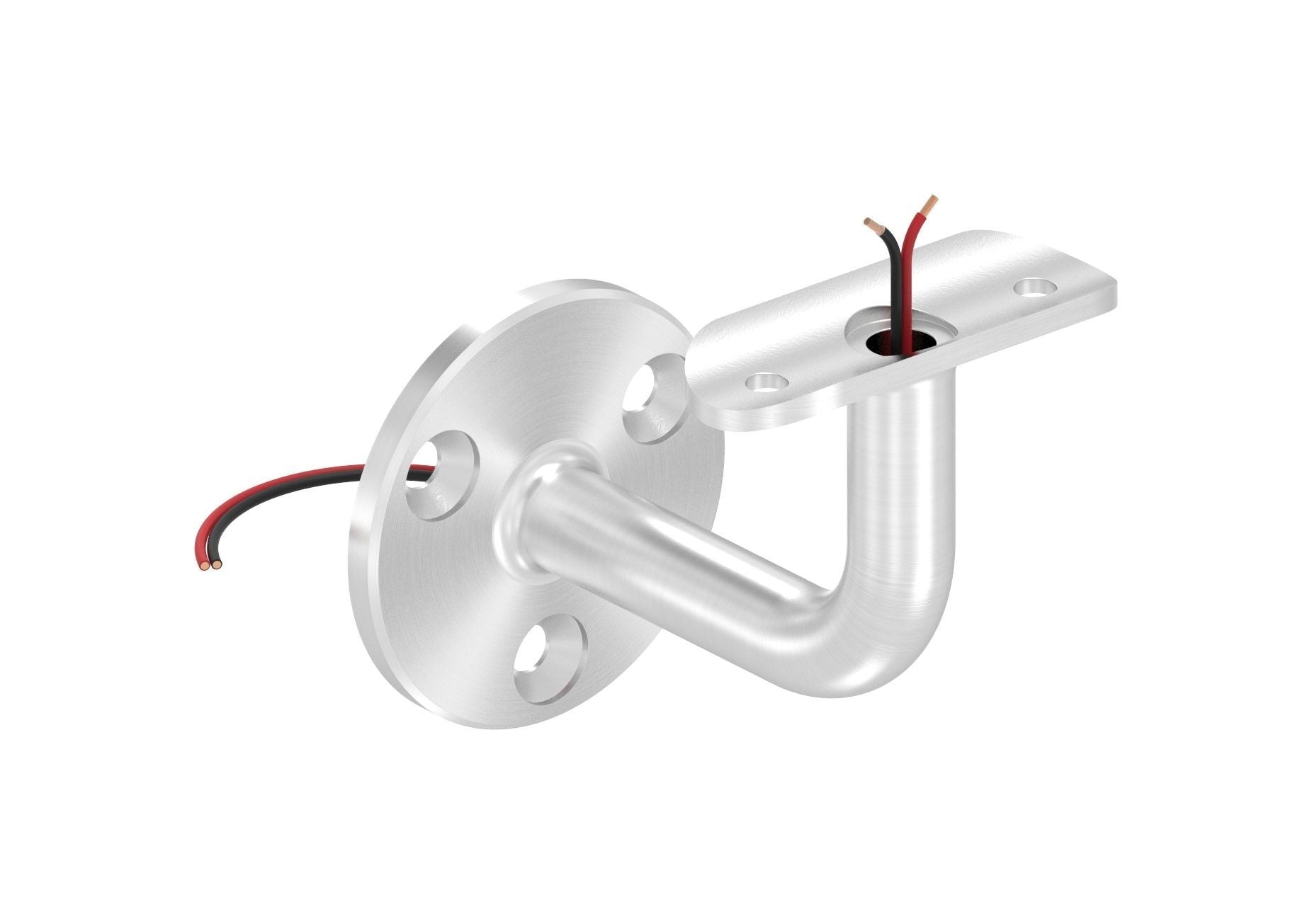Edelstahl Handlaufhalter mit Kabeldurchführung, für LED-Handläufe, V2A / V4A
