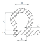 Gebogener Schäkel, V4A