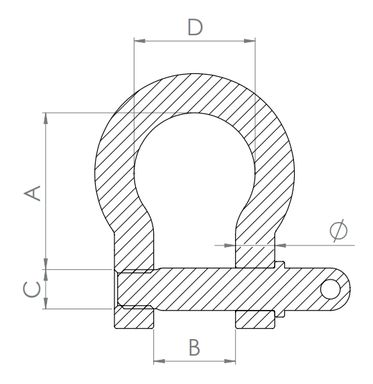 Gebogener Schäkel, V4A
