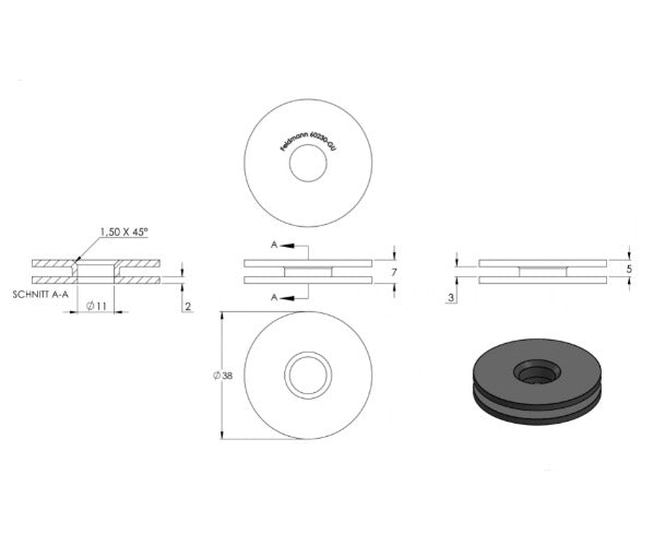 Gummis für Glaspunkthalter Ø 40 mm, 1 Paar