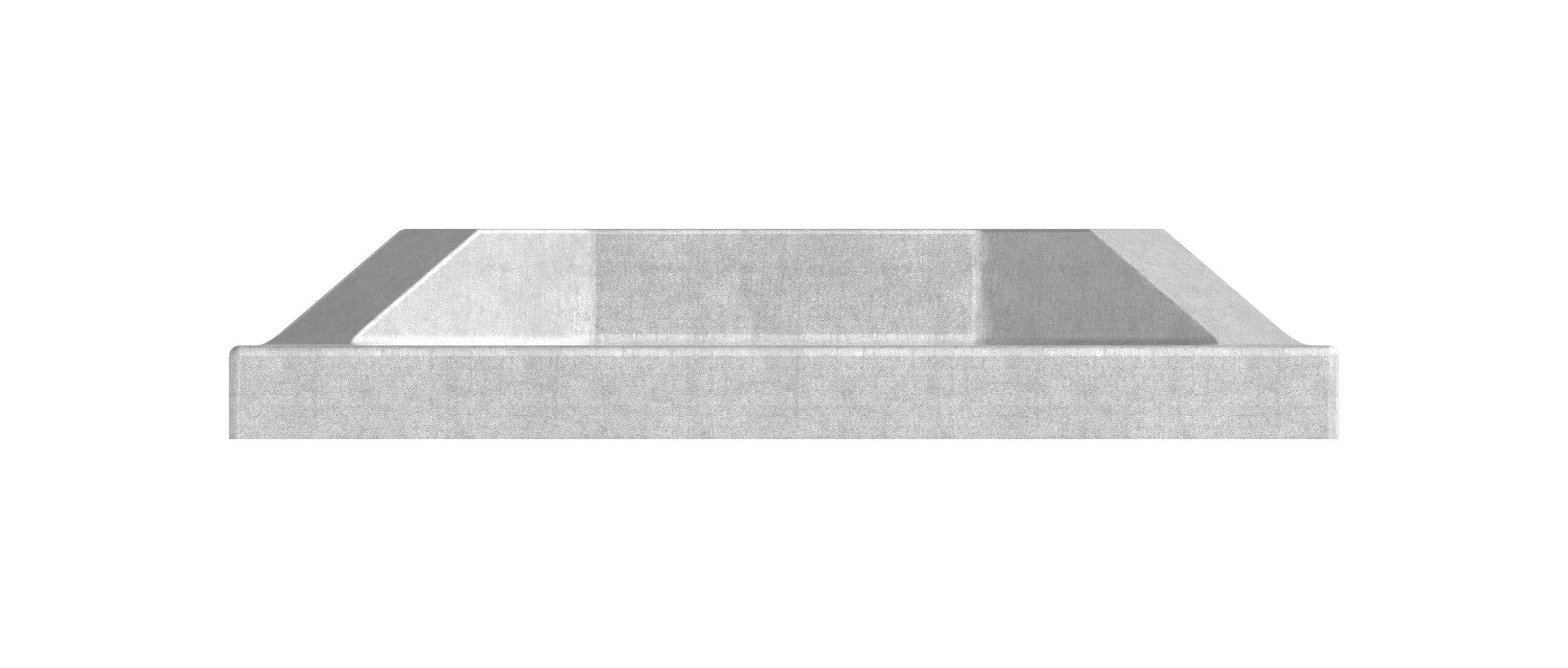 Edelstahl Wand- und Bodenanker, quadratisch, Mittelbohrung und 4 Bohrungen, V2A roh