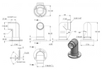 Edelstahl Wandhalter 90° für Rundrohre, lang, zum Einstecken ins Rohr, V2A