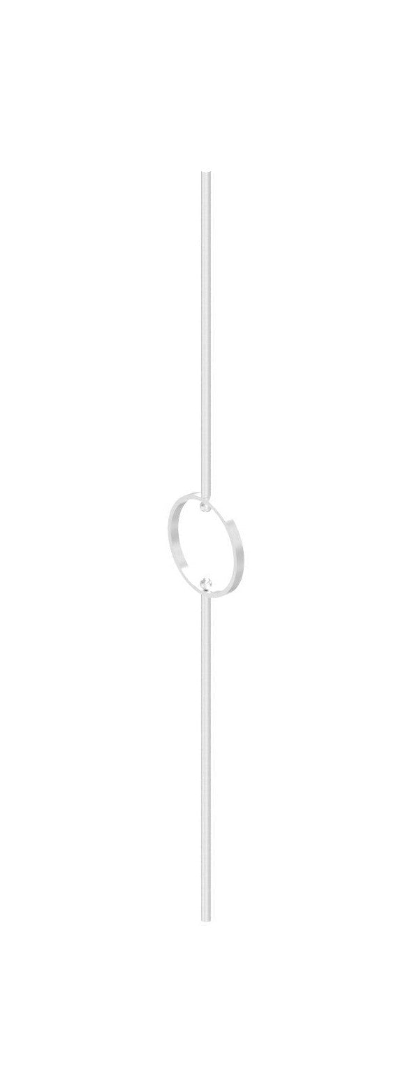 Designstab mit flachem Edelstahlring, Länge 1000 mm, V2A