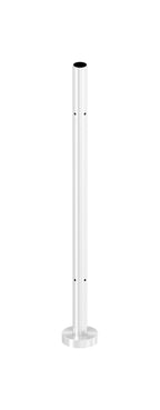 Edelstahlpfosten zur Bodenmontage, Länge 880mm, 4 x M8 Fließformgewinde 90° versetzt, V2A