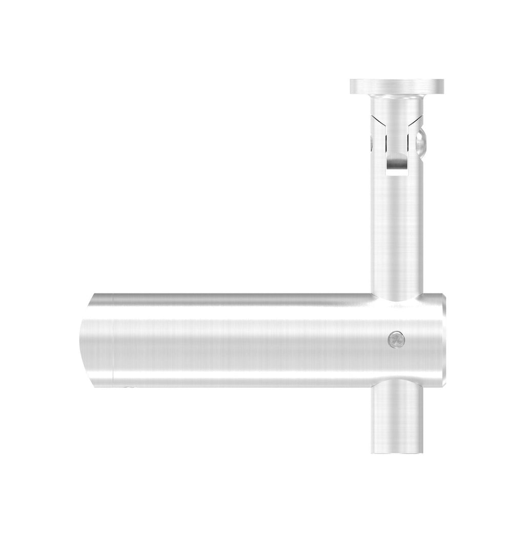 höhenverstellbarer Handlaufhalter mit Gelenk und Halteplatte, zum  Anschrauben des Handlaufs, V2A