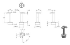 Zeichnung Handlaufstütze für Rohr Ø 42,4 x 2,0 mm, Stift Ø 14 mm