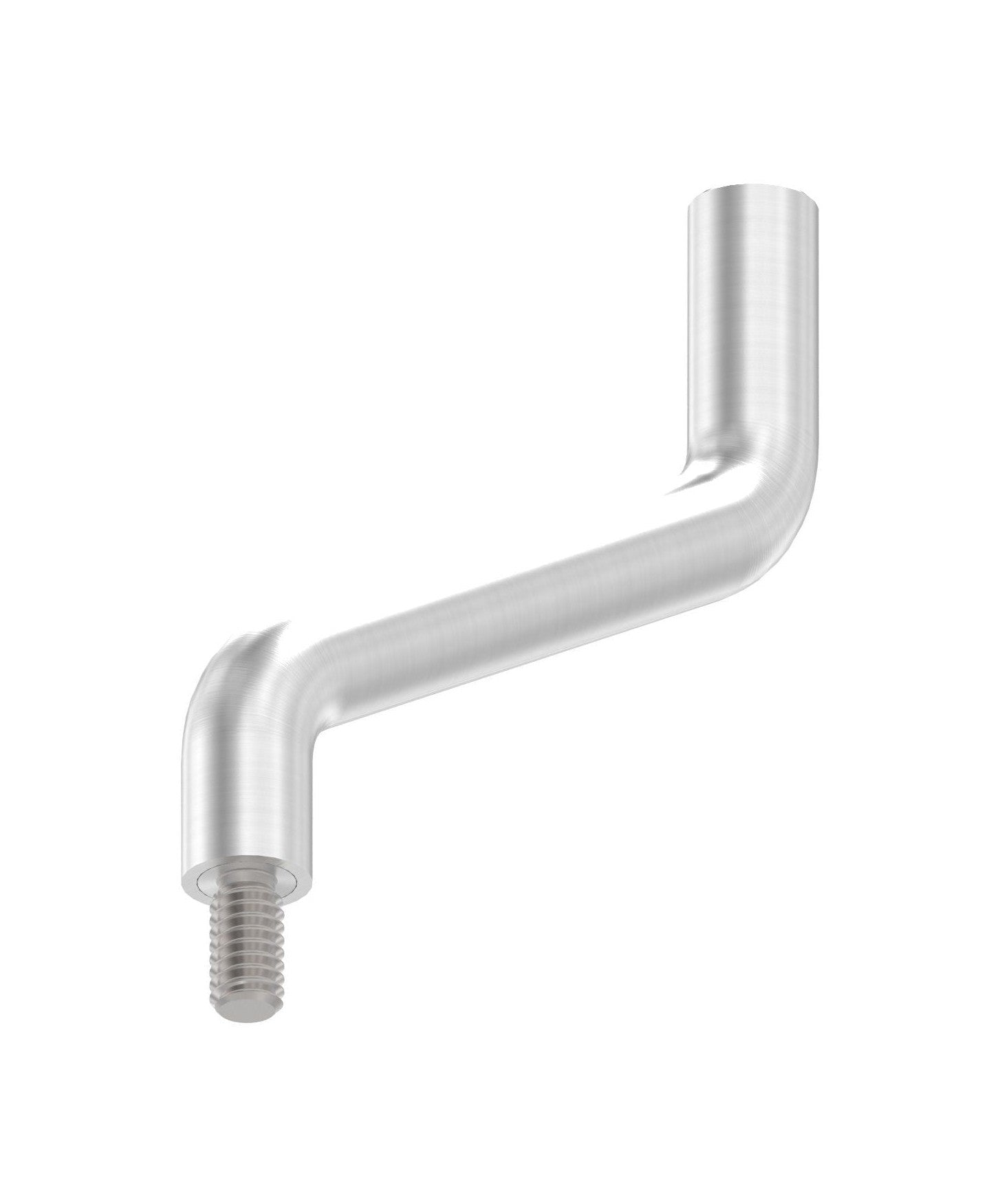 Bügel Edelstahl 2 x 30° gebogen, 360° drehbar,1 x Außengewinde, 1 x flach zum Anschweißen, V2A