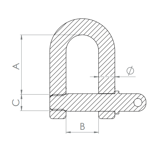 Schäkel, mit Gewinde, V4A