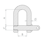 Schäkel, mit Gewinde, V4A