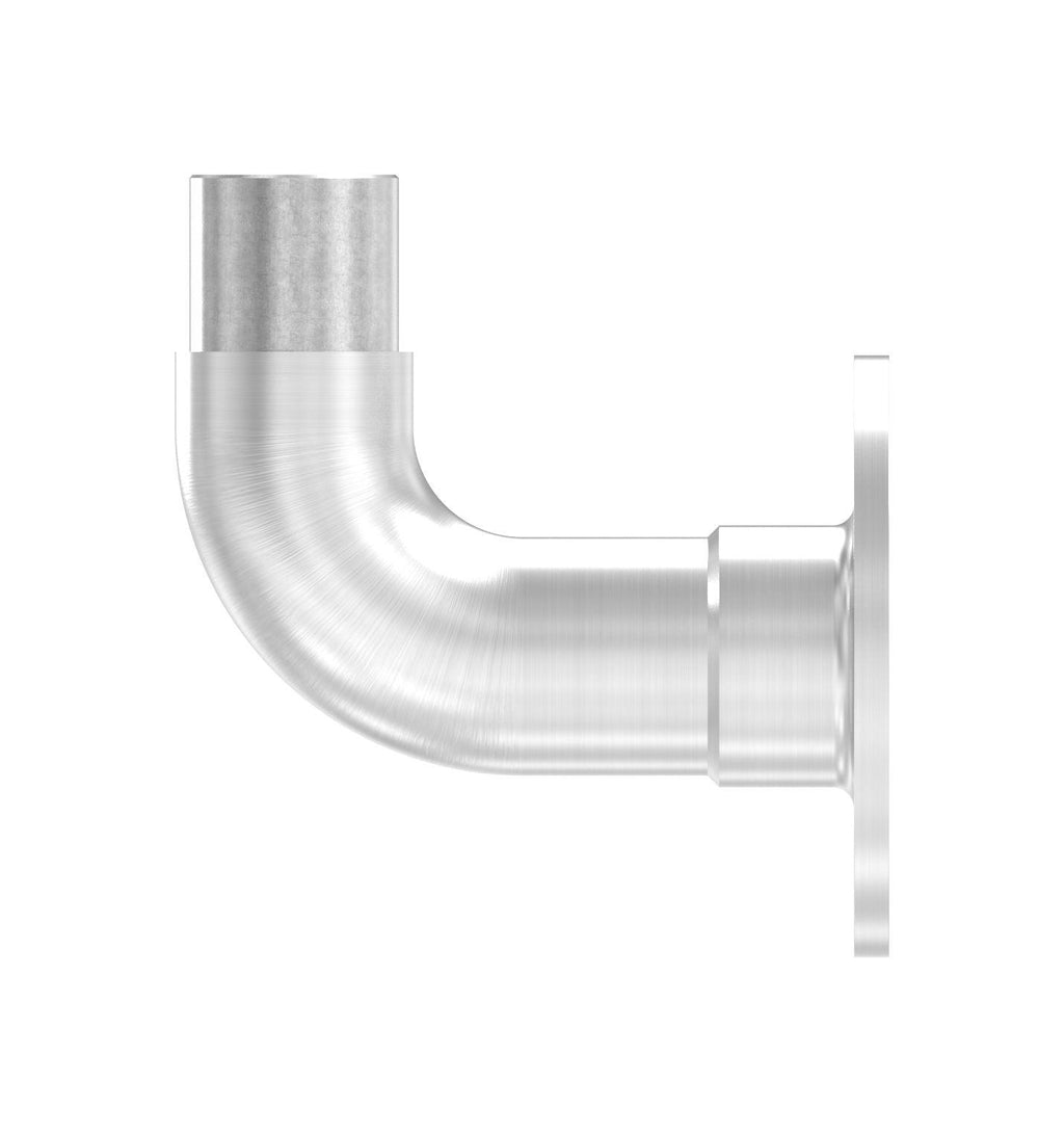 Edelstahl Wandhalter 90° für Rundrohre, abgerundete Form, zum Einstecken ins Rohr, V2A