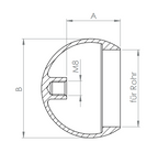 Edelstahl Rohrabschlusskugel mit Innengewinde, hohl / gegossen, zum Anschrauben, V2A / V4A