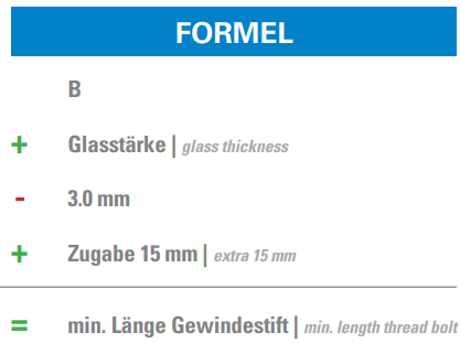 Glaspunkthalter Ø 40 mm selbst zusammenstellen, Oberteil inklusive Gummis, V2A