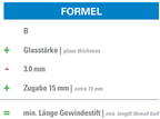 Glaspunkthalter Ø 40 mm selbst zusammenstellen, Unterteil mit Durchgangsbohrung, V2A