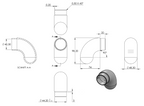 Zeichnung Rohrbogen für Rohr Ø 48,3 x 2,0 mm