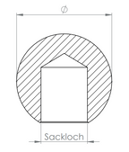 Edelstahl Vollkugel messingbeschichtet, mit Sackloch, für den Innen- und Außenbereich, V2A