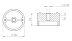 Adapter für Holzhandlauf Ø 42 mm, V2A