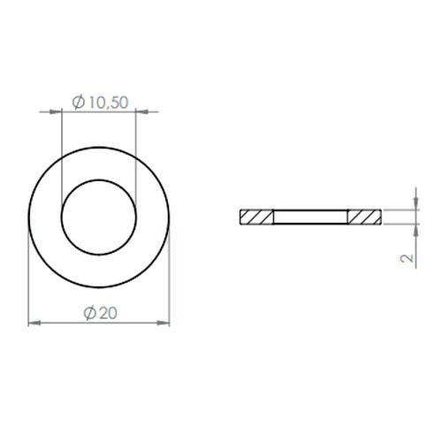 Edelstahl Beilagscheibe für Wandhalter SW10828, V2A
