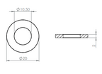 Edelstahl Beilagscheibe für Wandhalter SW10828, V2A