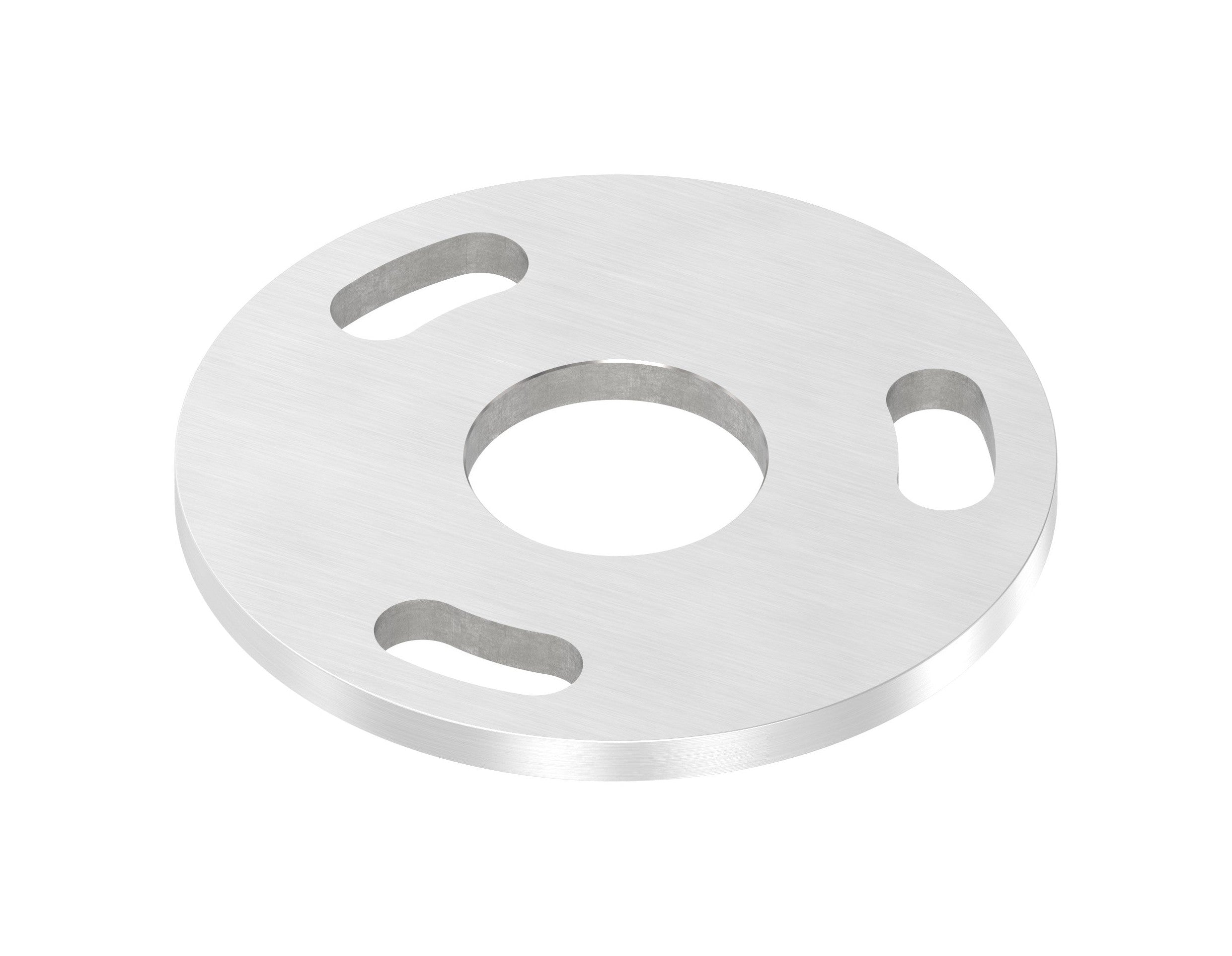 Ankerplatte Ø 100 x 6 mm, Mittelbohrung 34 mm, 3 Langlöcher 11 x 25 mm