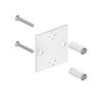 Edelstahl Wandbefestigung für Geländerpfosten 42,4 mm, quadratische Platte, 2 Langlöcher, V2A