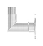 Edelstahl Wandhalter 90° für Rundrohre, eckige Form, zum Einstecken ins Rohr, V2A