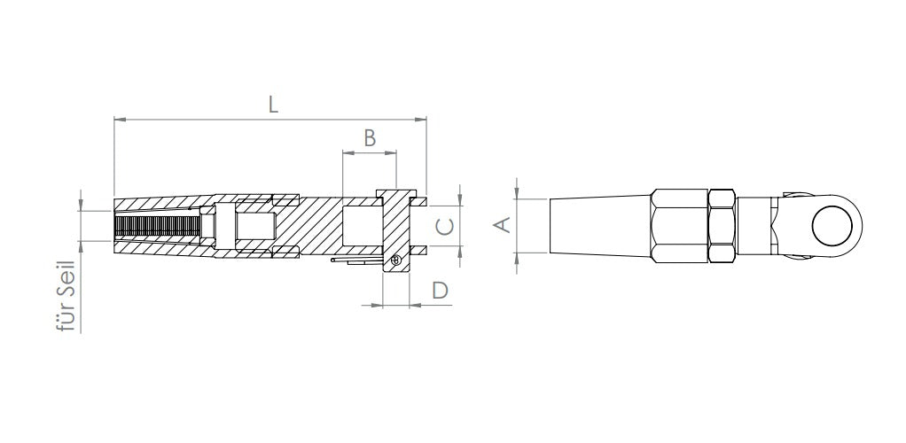 Gabelterminal zur Selbstmontage, V4A