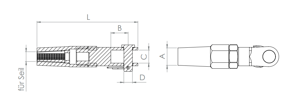 Gabelterminal zur Selbstmontage, V4A