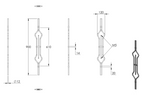 Zierstab, mit 2 x Gewinde M6 für Zierelemente, Länge 900 mm, V2A