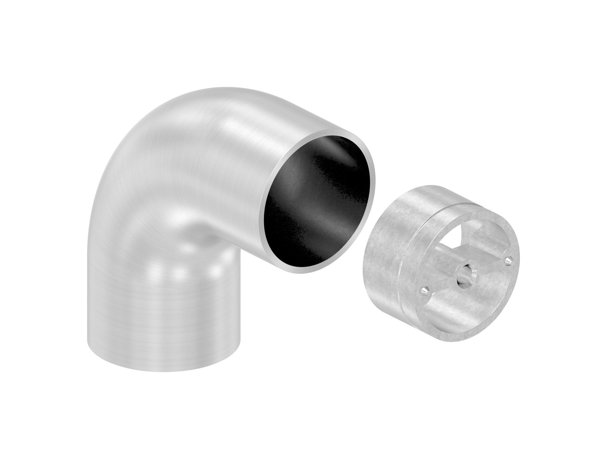 Endbogen 90° für Holzhandlauf Ø 42 mm, V2A