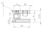Querstab-Plattenhalter für Plattenstärke 4,0 - 10,76 mm, mit Durchgangsbohrung, V2A