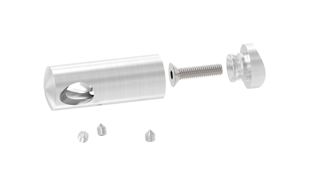 Querstabhalter Ø 22 mm, für 90° Innenecke, mit Durchgangsbohrung, V2A / V4A