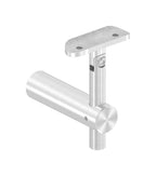 höhenverstellbarer Handlaufhalter mit Gelenk und Halteplatte, zum Anschrauben des Handlaufs, V2A