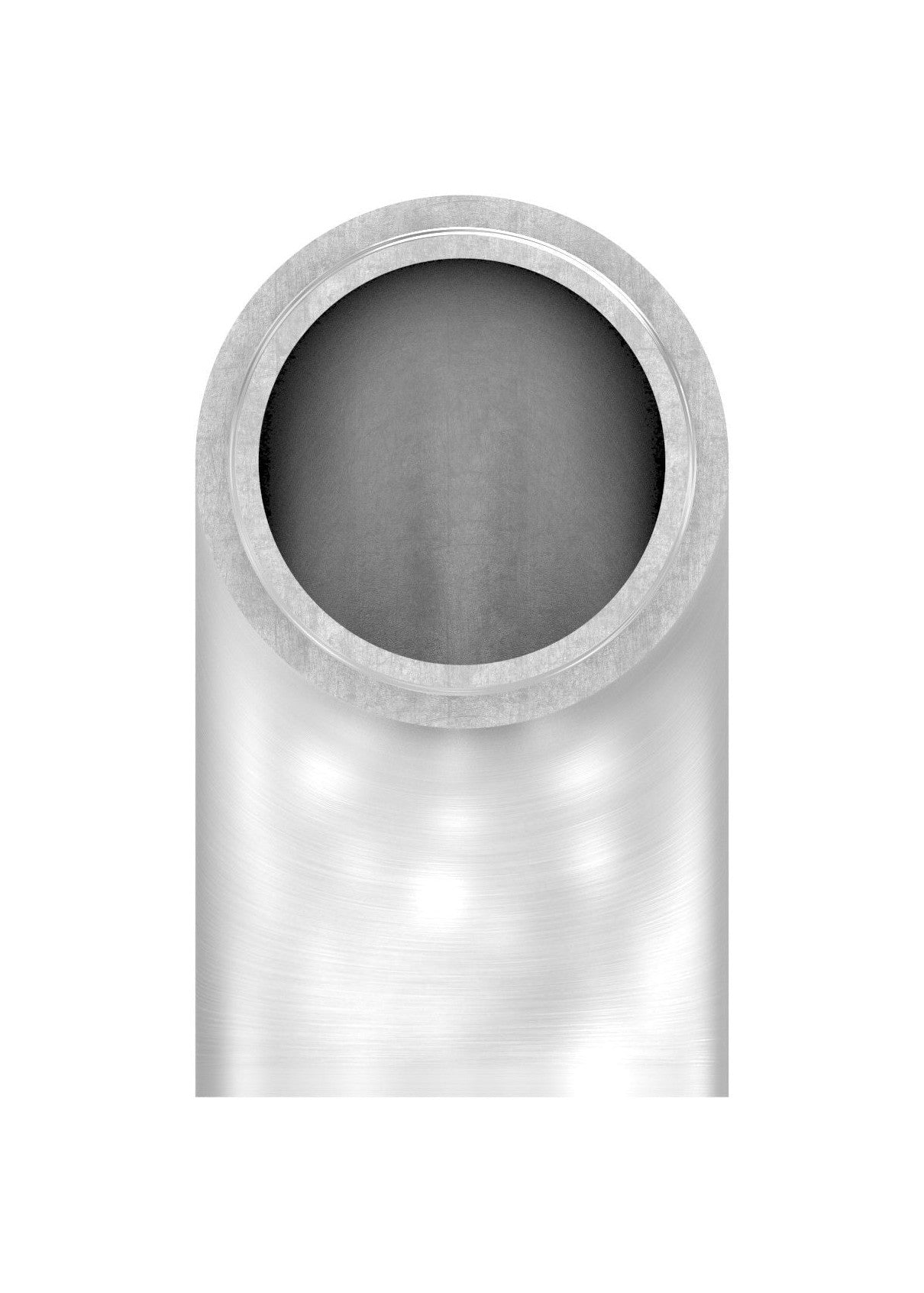 Edelstahl Rohrbogen 90° als kurzes Endstück flach, zum Einstecken ins Rohr, V2A / V4A
