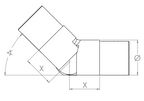 flexibler Verbinder für Rund-Nutrohr, aufwärts 25-55°, V2A / V4A