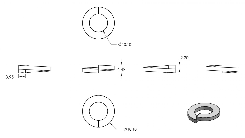 Edelstahl Federring für Wandhalter SW10828, V2A