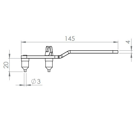 Gabelschlüssel für Glasschiebetürsystem, verstellbar