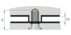 Glaspunkthalter Ø 62 mm selbst zusammenstellen, Oberteil inklusive Gummis, V2A
