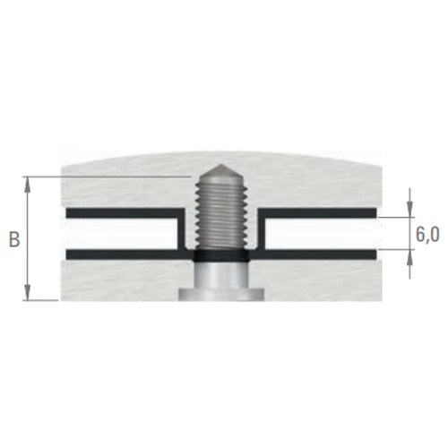 Glaspunkthalter Ø 62 mm selbst zusammenstellen, Unterteil, V2A