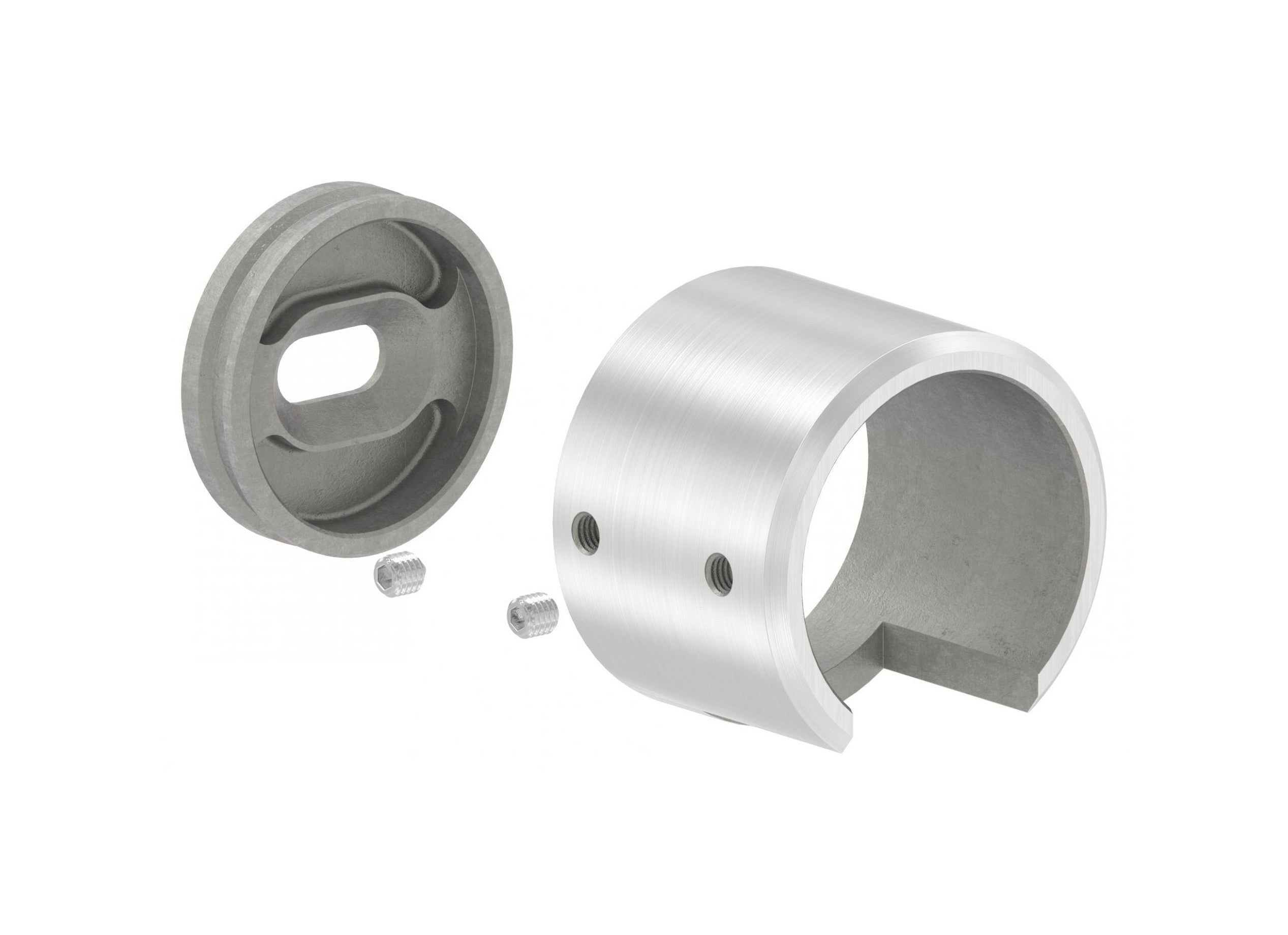 Wandhalter für Rund-Nutrohr, V2A