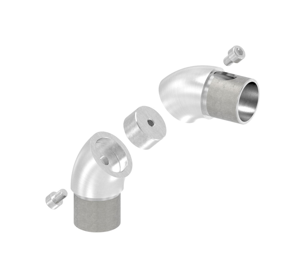 Edelstahl Rohrbogen 90°, stufenlos um 360° drehbar, zum Einstecken ins Rohr, V2A / V4A