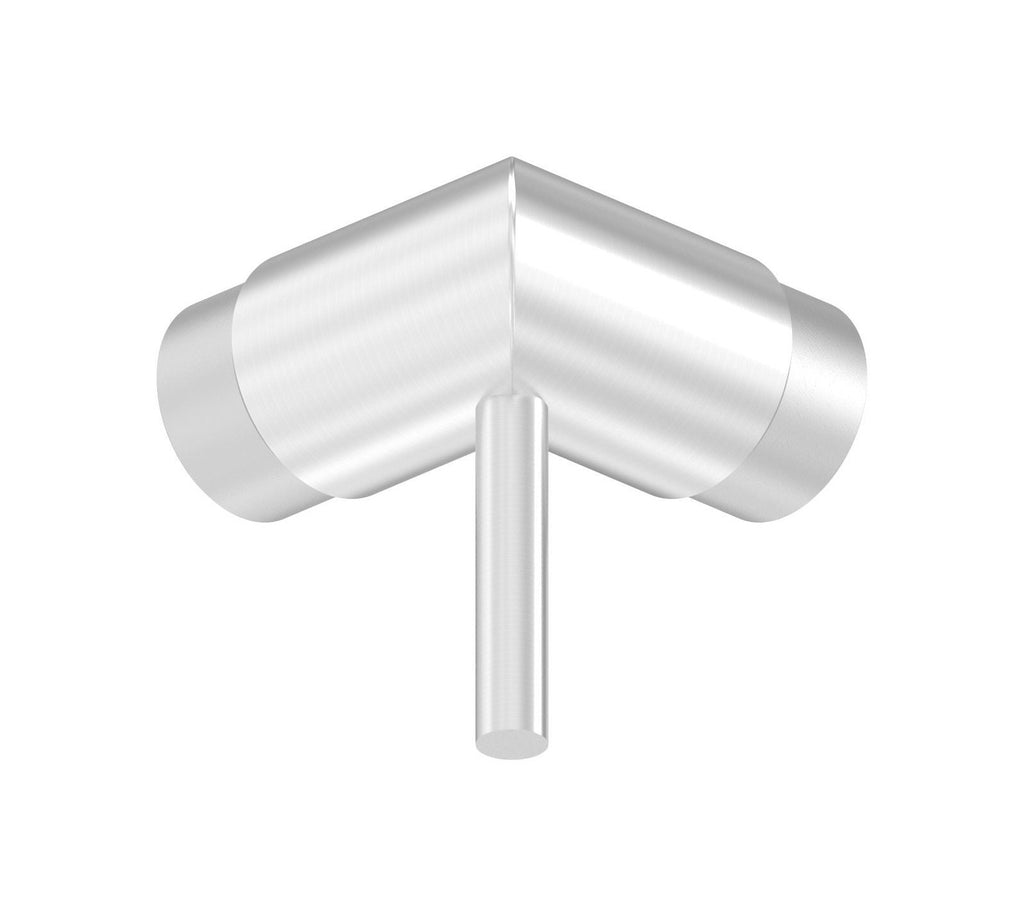 verschweißter Handlaufhalter, Stift mit Steckecke 90° für Rohr Ø 42,4 mm, V2A