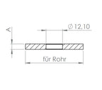 Edelstahl Rohrabschlussplatte flach, mit Bohrung, Vollmaterial, zum Aufschweißen, V2A